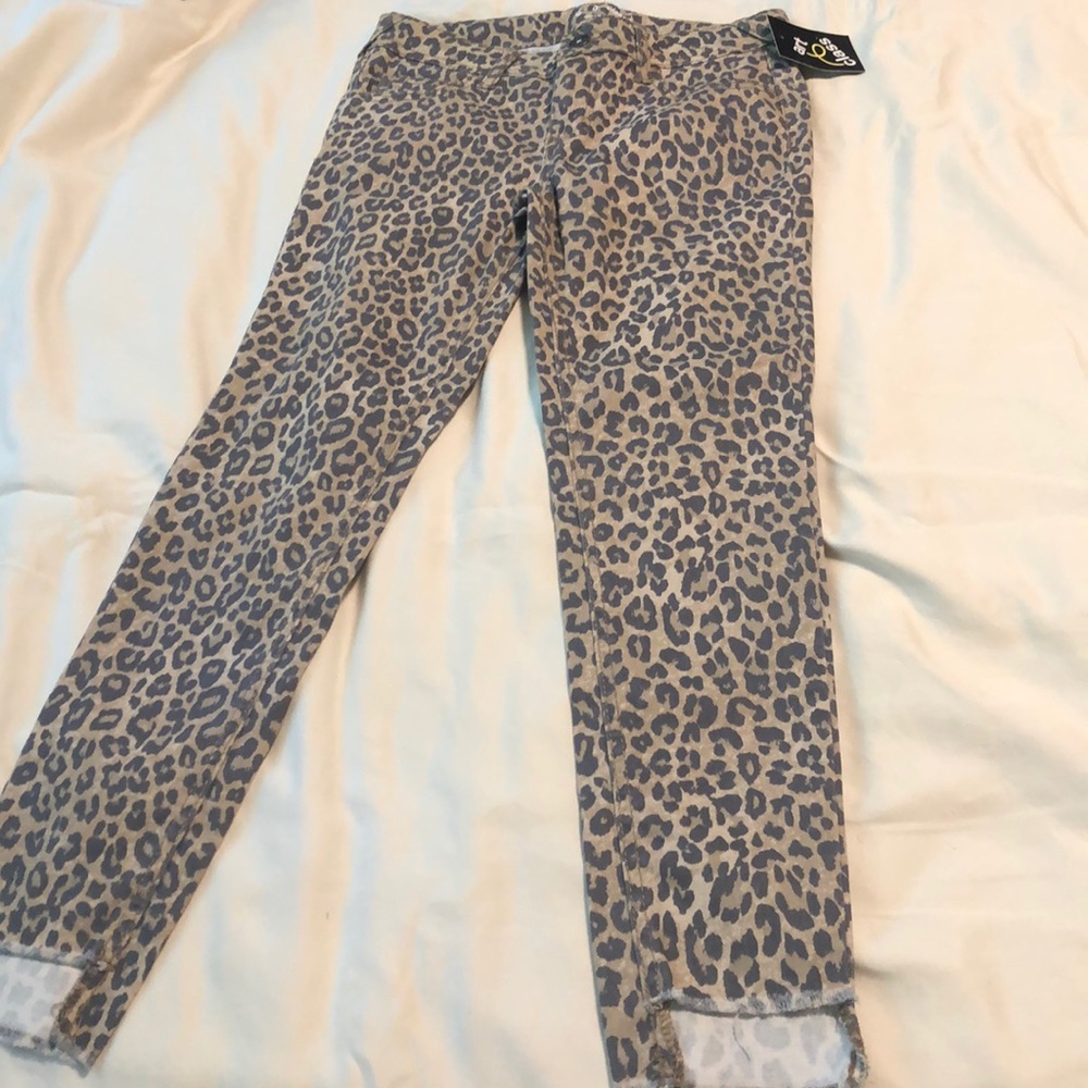 Girls leopard print jeans